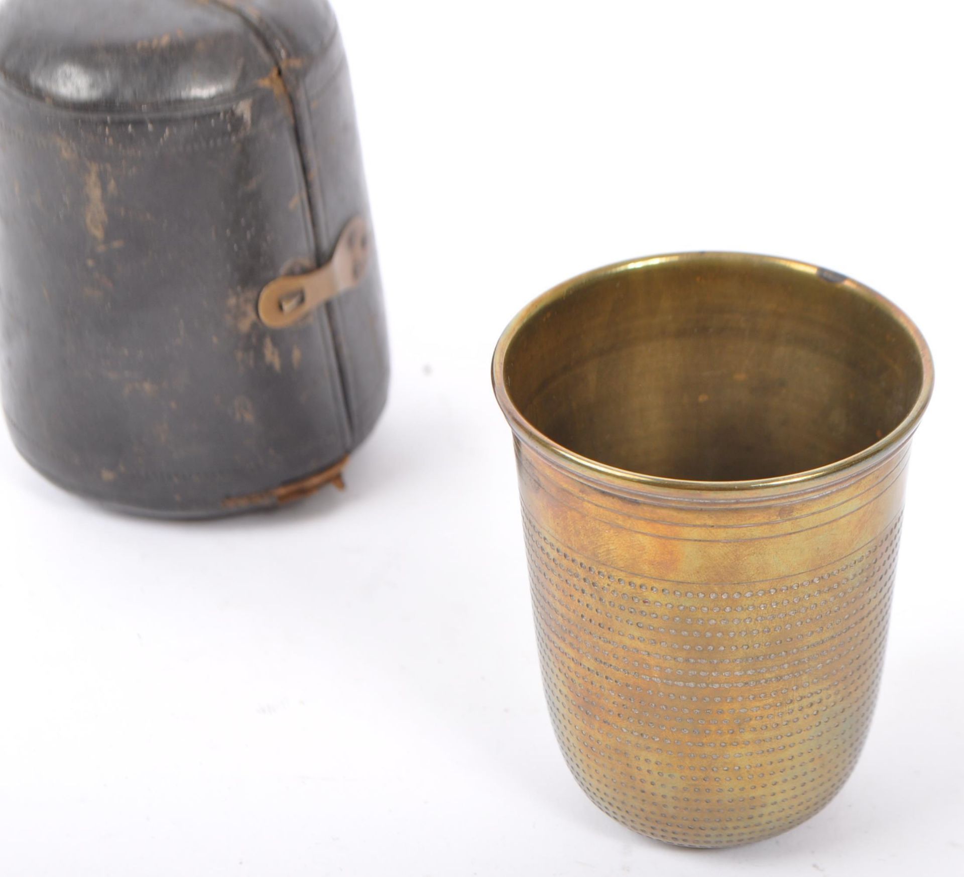 EARLY 20TH CENTURY WWI BRASS DRINKING VESSEL - Image 2 of 5