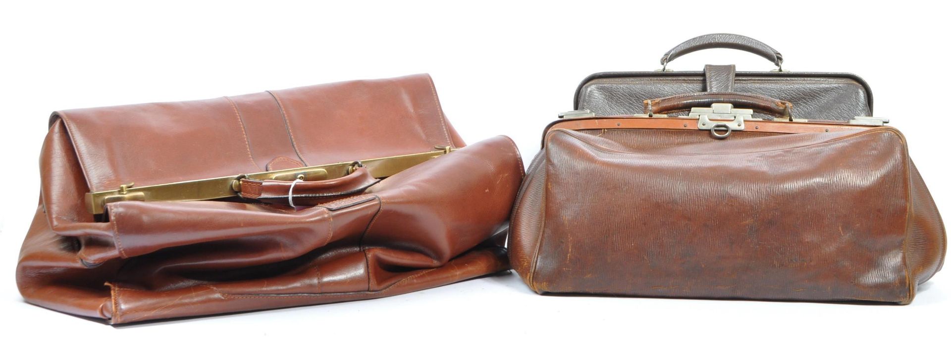 COLLECTION OF THREE VINTAGE LEATHER MEDICAL BAGS