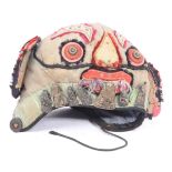 QING DYNASTY SILK EMBROIDERED CHINESE TEXTILE / DEITY HAT