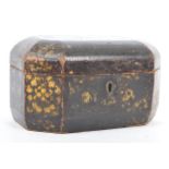 19TH CENTURY CANTONESE GILT LACQUERED TEA CADDY