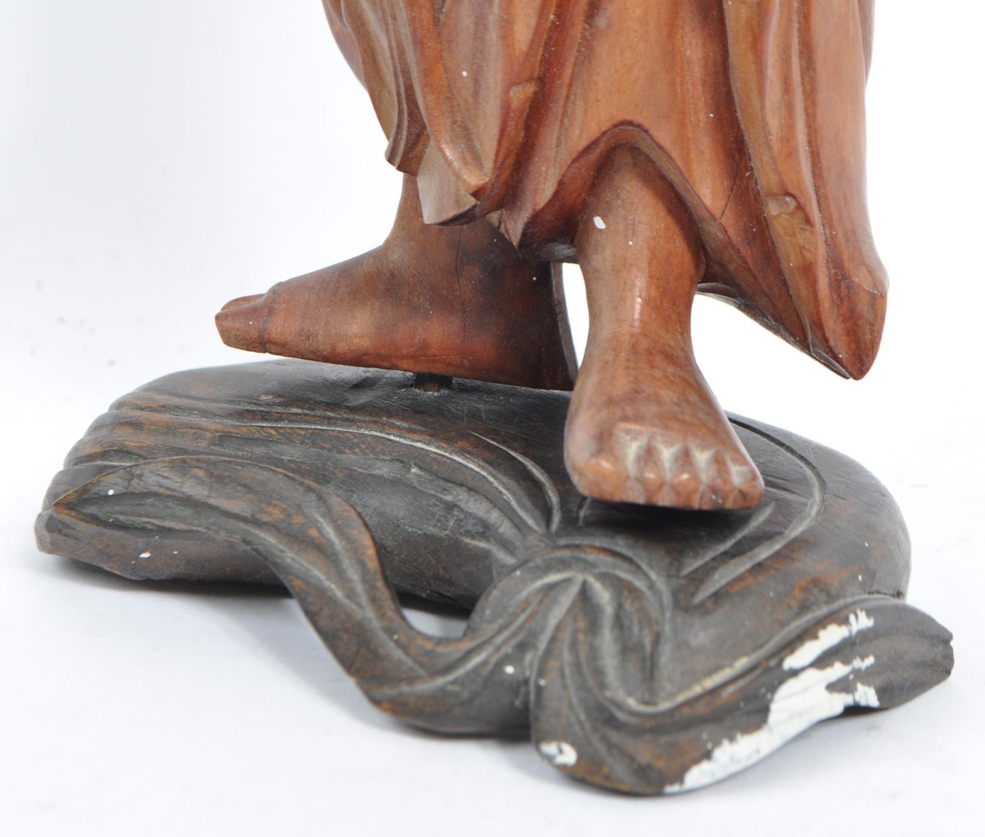 19TH CENTURY CHINESE WOODEN CARVED HO TAI BUDDHA - Image 6 of 6