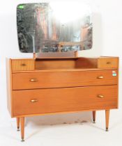 RETRO MID CENTURY TEAK DRESSING TABLE CHEST OF DRAWERS