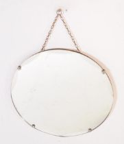 EARLY 20TH CENTURY ART DECO OVAL WALL MIRROR