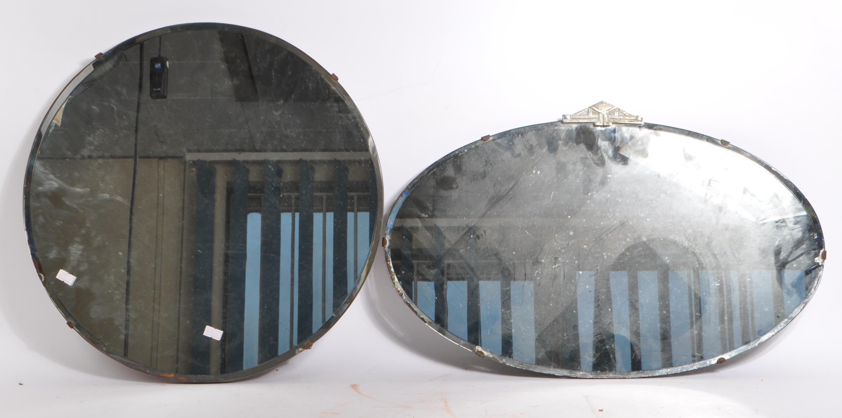 TWO VINTAGE MID 20TH CENTURY HANGING WALL MIRRORS - Image 2 of 6