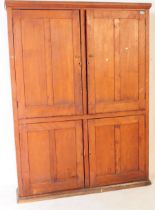 EARLY 20TH CENTURY LARGE PINE SCHOOL / CHURCH CUPBOARD