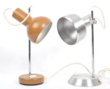 TWO ADJUSTABLE MID 20TH CENTURY DESKTOP LAMPS