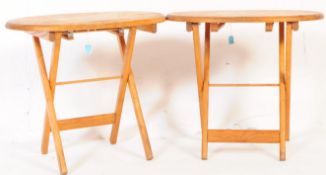 TWO MATCHING MID 20TH CENTURY ELM WOOD OCCASIONAL TABLES