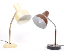TWO MID 20TH CENTURY ADJUSTABLE DESK TOP LAMPS