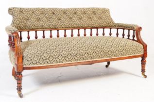 LATE 19TH CENTURY MAHOGANY UPHOLSTERED SALON SOFA SETTEE