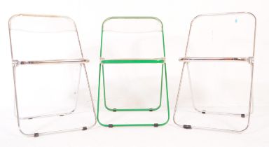 THREE 20TH CENTURY GIANCARLO PIRETTI PLIA FOLDING CHAIRS