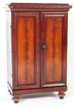 EARLY 20TH CENTURY BURR MAHOGANY POT CABINET / CUPBOARD