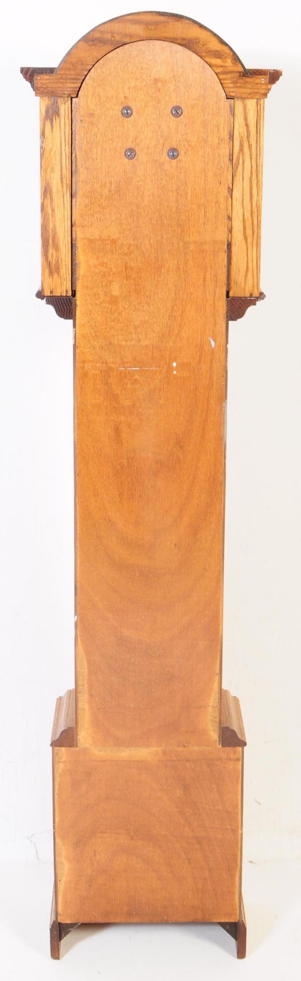 EARLY 20TH CENTURY ARTS & CRAFTS OAK GRANDMOTHER CLOCK - Image 9 of 9