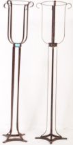 PAIR OF CONTEMPORARY METAL FLOOR STANDING CANDLE HOLDERS