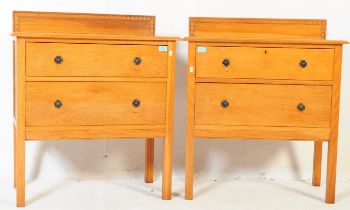 MATCHING PAIR OF 1930'S OAK TWO DRAWER CHEST OF DRAWERS