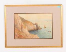 LATE 19TH CENTURY WATERCOLOUR COASTAL PAINTING