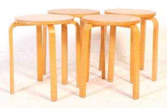 FOUR MID 20TH CENT BENTWOOD 'DOT' STOOLS ARNE JACOBSEN MANNER