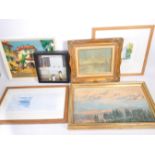 COLLECTION OF SIX 20TH CENTURY ART PRINT PAINTINGS