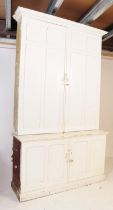 EARLY 20TH CENTURY PAINTED SCHOOL / CHURCH CUPBOARD