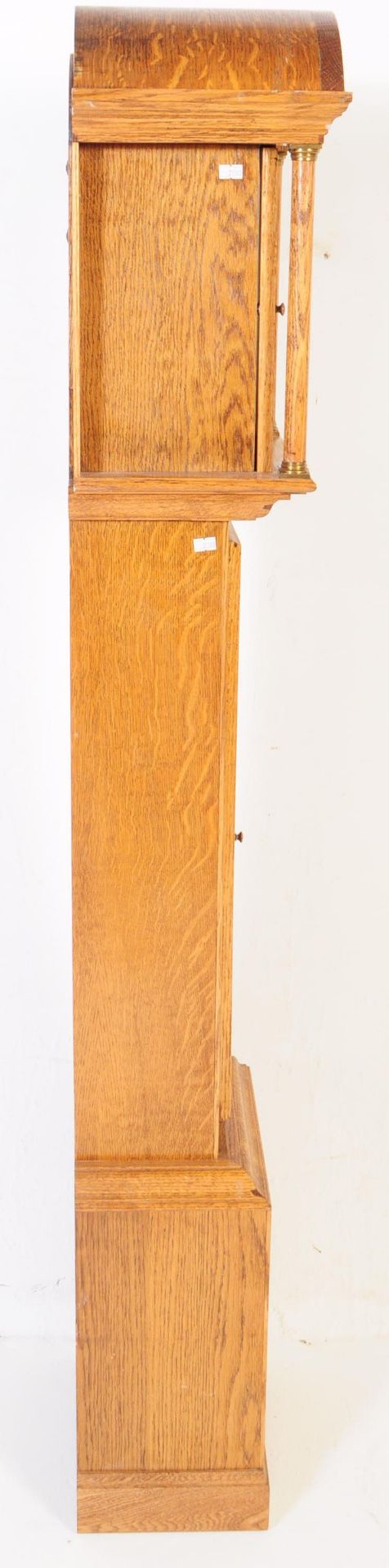 EARLY 20TH CENTURY ARTS & CRAFTS OAK GRANDMOTHER CLOCK - Image 8 of 9