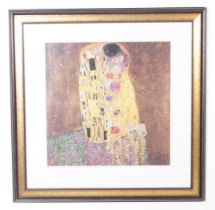 VINTAGE 20TH CENTURY PRINT OF GUSTAV KLIMT'S THE KISS