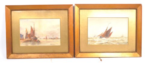 TWO 19TH MARITIME SAILING BOAT SCENES BY WG WHITTINGTON