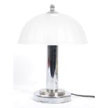 RETRO MID 20TH CENTURY CHROME & GLASS TABLE LAMP