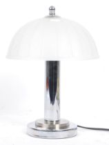 RETRO MID 20TH CENTURY CHROME & GLASS TABLE LAMP