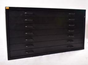 LARGE CONTEMPORARY BLACK PAINTED METAL FILING CABINET CHEST