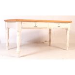 EARLY 20TH CENTURY PAINTED PINE CHURCH WRITING TABLE