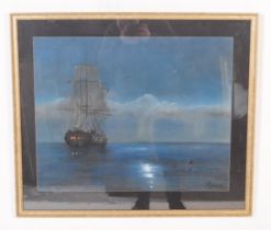 20TH CENTURY MELVIN THOMAS EDWARDS PASTEL 'BECALMED'