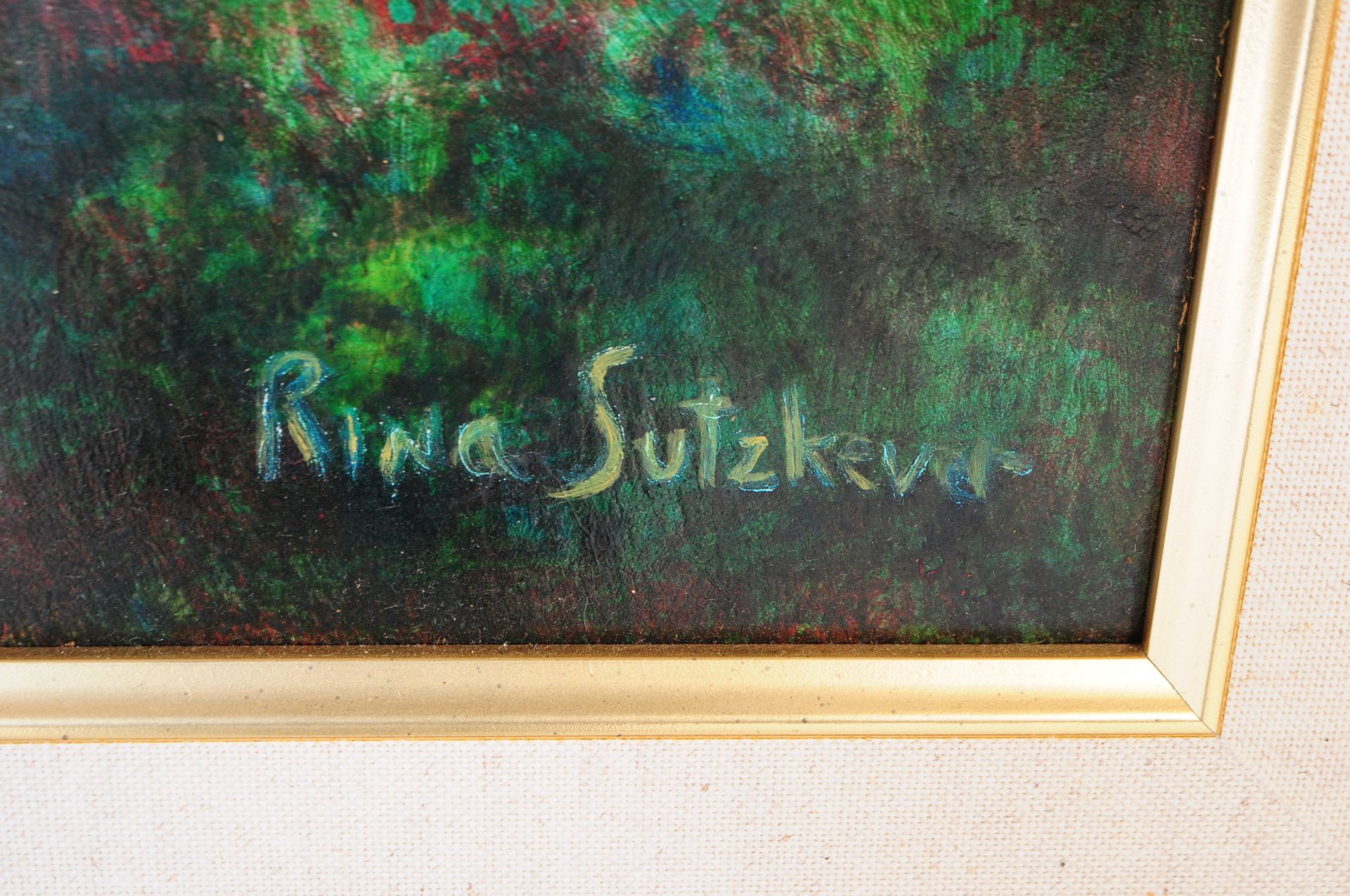 VINTAGE 20TH CENTURY RINA SUTZKEVER OIL ON BOARD PAINTING - Image 4 of 6