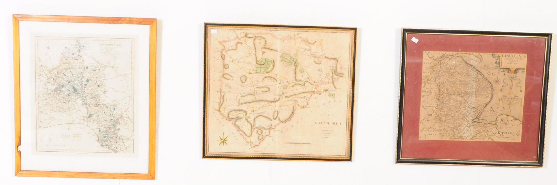 THREE 17TH & 18TH CENTURY ENGRAVED AND HAND COLOURED MAPS