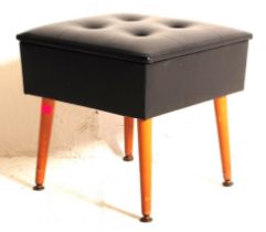 SHERBOURNE MID CENTURY 1960S BLACK VINYL SEWING BOX