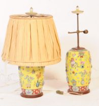 PAIR OF EARLY 20TH CENTURY CHINESE CERAMIC TABLE LAMPS