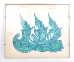 MID 20TH CENTURY 1960S THAI BALINESE MUSICIANS TEMPLE RUBBING