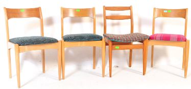 HARLEQUIN SET OF FOUR MID CENTURY DINING CHAIRS