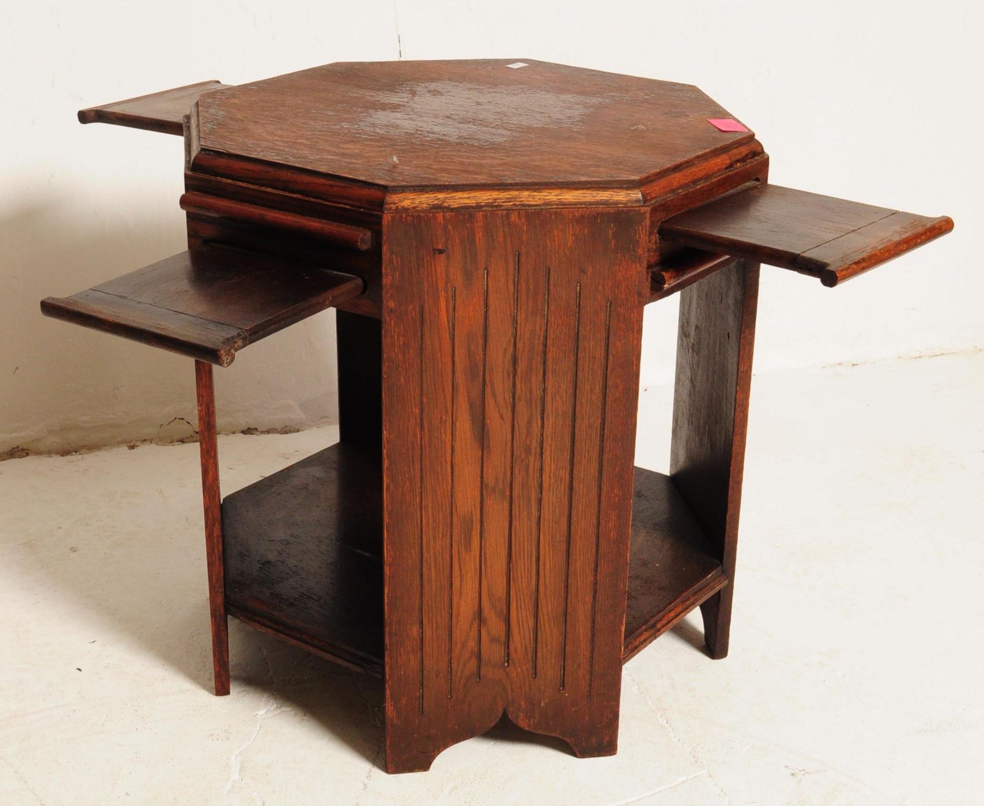 1930S ART DECO STYLE OAK SIDE BRIDGE TABLES - Bild 6 aus 8