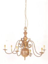 DUTCH STYLE BRASS HANGING CHANDELIER