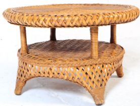 20TH CENTURY BAMBOO AND WICKER WOVEN COFFEE TABLE