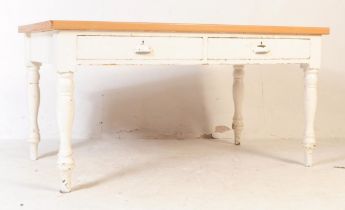 EARLY 20TH CENTURY PAINTED PINE CHURCH WRITING TABLE