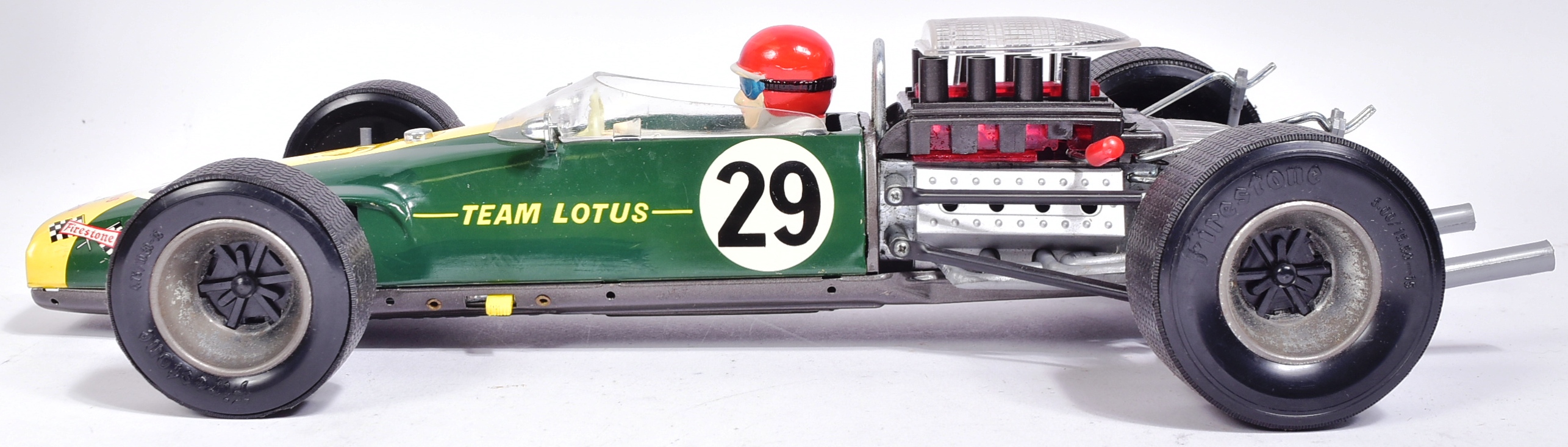 TINPLATE TOYS - VINTAGE TINPLATE BATTERY OPERATED LOTUS 49 FORD F-1 - Image 3 of 8