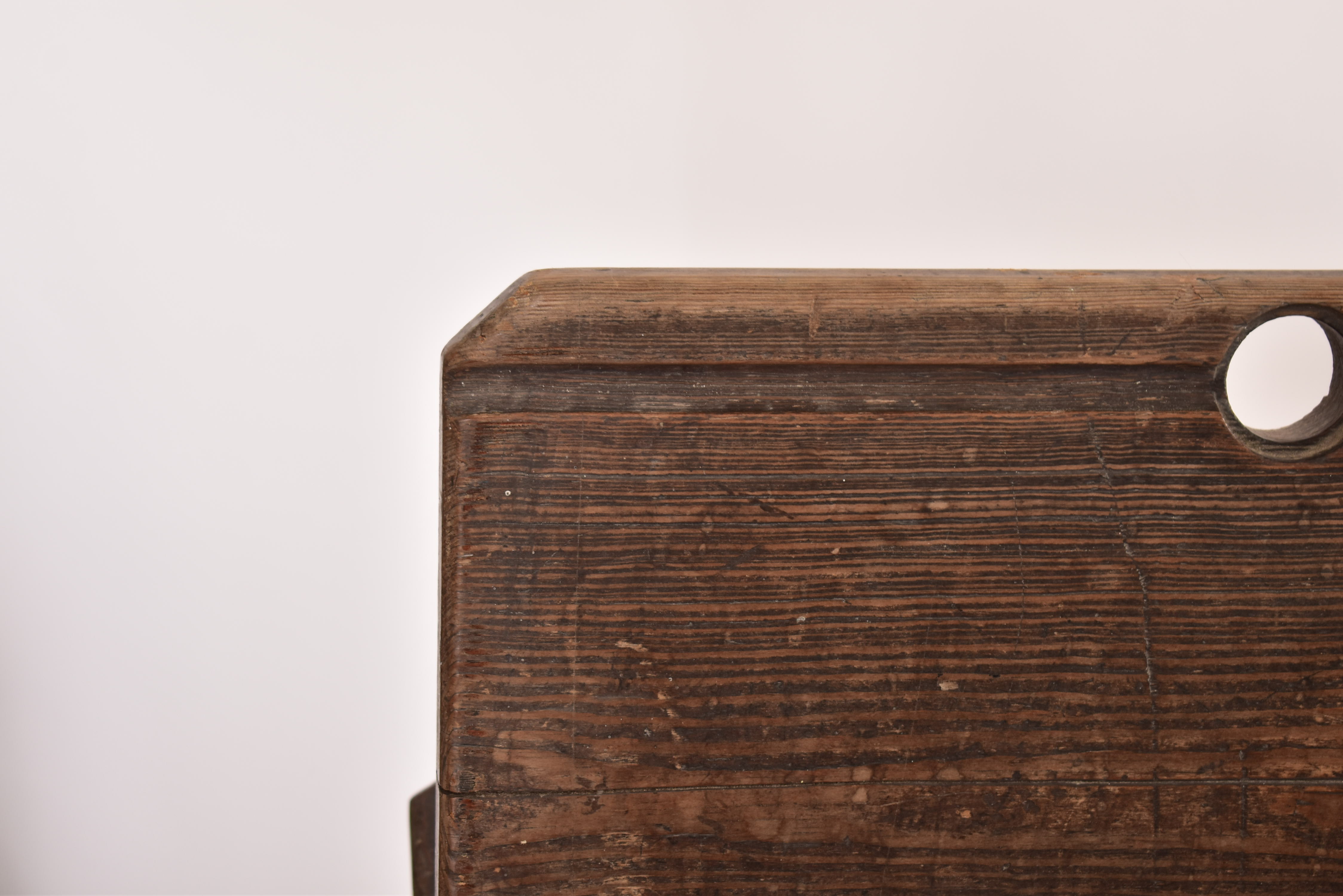 EARLY 20TH CENTURY PINE & CAST IRON SCHOOL BENCH DESK - Image 2 of 8