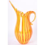 AFTER MURANO GLASS - 20TH CENTURY GLASS CANDY CANE JUG