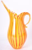 AFTER MURANO GLASS - 20TH CENTURY GLASS CANDY CANE JUG