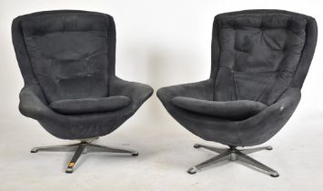 MANNER OF DUX, SWEDEN - PAIR OF SWIVEL EGG OFFICE CHAIRS