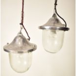 20TH CENTURY CHROME & GLASS INDUSTRIAL POLAM-GDANSK LIGHTS