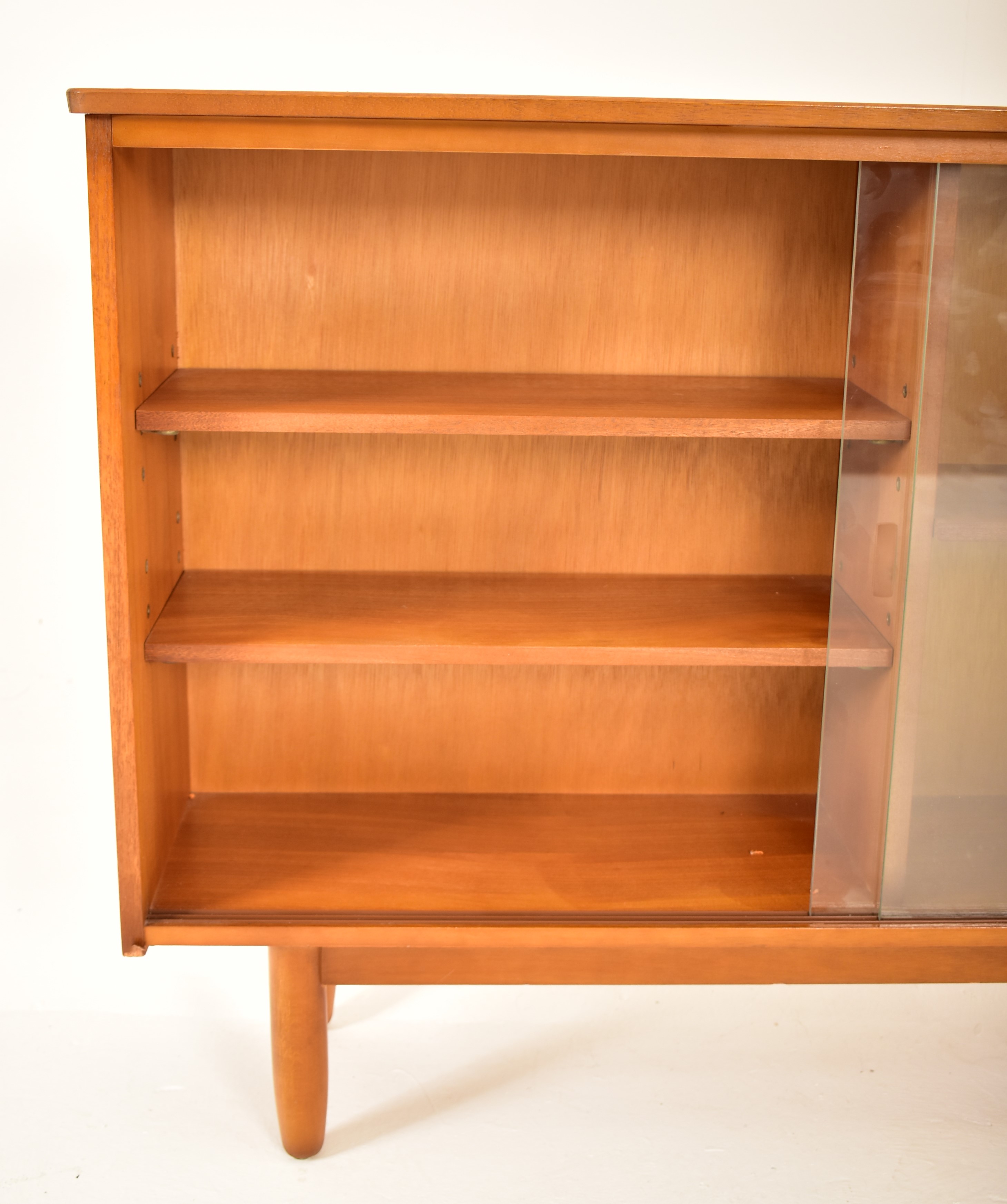MID CENTURY TEAK AND GLASS DISPLAY CABINET / BOOKCASE - Image 3 of 6