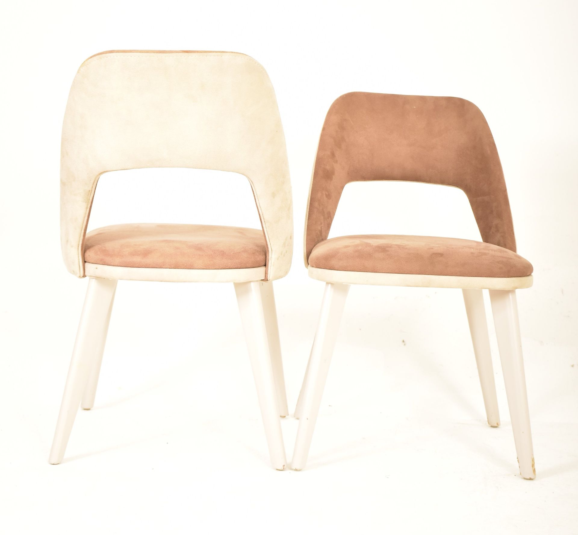 TEN CONTEMPORARY HIGH END DESIGN SUEDE DINING CHAIRS - Image 4 of 6