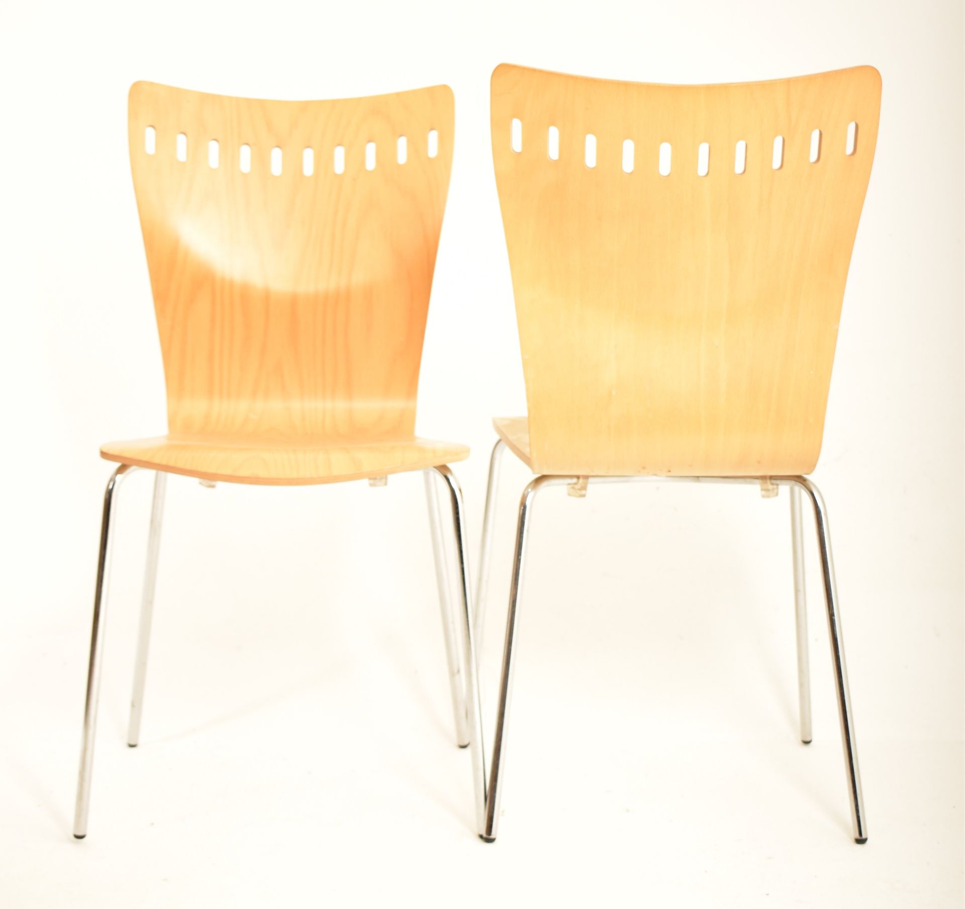 MATCHING SET OF EIGHT PLYWOOD STACKING DINING CHAIRS - Image 3 of 5