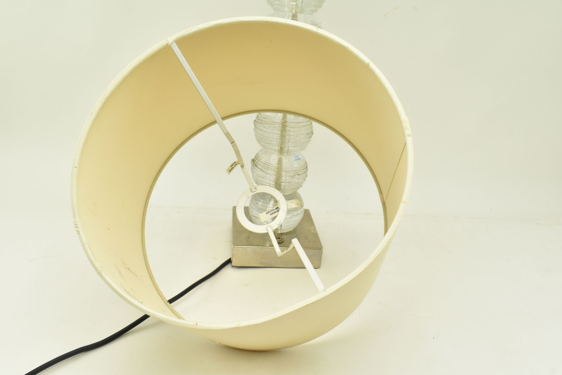 PORTA ROMANA - PAIR OF SPUN CLEAR GLASS DESK LAMPS - Image 8 of 8
